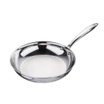 Arshia 24cm Tri-Ply Stainless Steel Fry Pan – Three-Layer Construction with Aluminum Core – Even Heat Distribution – Durable Rust-Resistant Body – Precise Temperature Control – Ideal for Everyday and Professional Cooking - Arshia