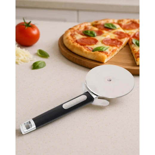Arshia Stainless Steel Pizza Cutter with Sharp Circular Blade, Ergonomic Non-Slip Handle, and Sleek Design for Clean and Effortless Slicing of Pizza and Baked Dough - Arshia - Image 3