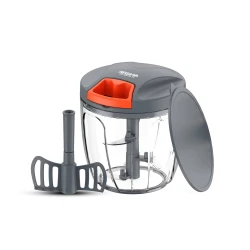 Arshia Manual Hand-Pull Food Chopper with Sharp Stainless Steel Blades, Transparent Bowl, and Easy Pull Cord Mechanism for Quick Chopping of Vegetables, Herbs, and Nuts