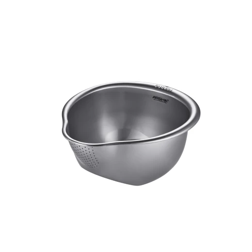 Arshia Deep Stainless Steel Strainer Bowl with Fine Drainage Holes, Polished Edges, and Stable Base for Efficient Rinsing and Straining of Rice, Pasta, Vegetables, and More Arshia Deep Stainless Steel Strainer Bowl with Fine Drainage Holes, Polished Edges, and Stable Base for Efficient Rinsing and Straining of Rice, Pasta, Vegetables, and More