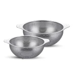 Arshia 2-Piece Stainless Steel Colander Set with Fine Drainage Holes, Sturdy Base, and Side Handles for Efficient Draining of Pasta, Vegetables, Fruits, and More - Arshia