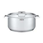 arshia 24cm stainless steel  casserole with matching lid – even heat distribution, rust‑resistant design, sturdy steel handles, compatible with all stovetops, ideal for balanced daily cooking and family meals - Arshia