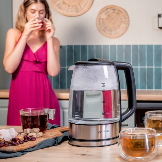 Cecotec ThermoSense 340 Clear — 2200W Electric Kettle, 1.7L Borosilicate Glass, LED Light, 360° Base, Auto Shut-Off - Cecotec - Image 3