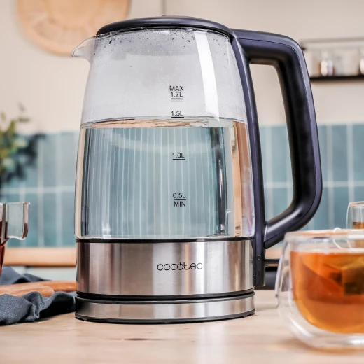 Cecotec ThermoSense 340 Clear — 2200W Electric Kettle, 1.7L Borosilicate Glass, LED Light, 360° Base, Auto Shut-Off - Cecotec - Image 4