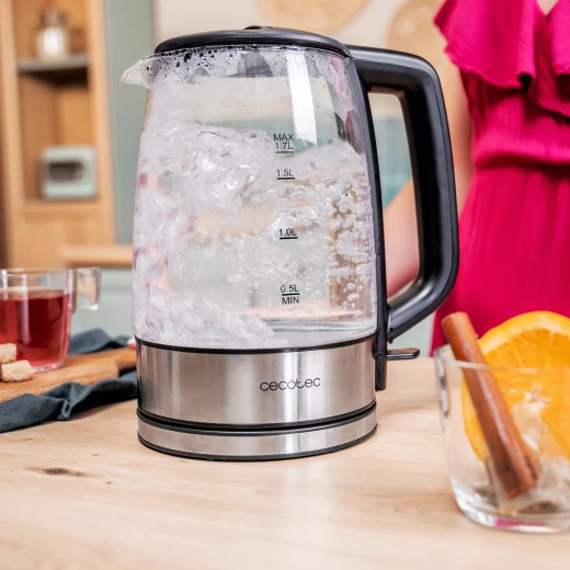 Cecotec ThermoSense 340 Clear — 2200W Electric Kettle, 1.7L Borosilicate Glass, LED Light, 360° Base, Auto Shut-Off - Cecotec - Image 5