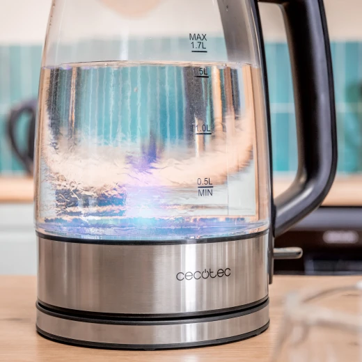 Cecotec ThermoSense 340 Clear — 2200W Electric Kettle, 1.7L Borosilicate Glass, LED Light, 360° Base, Auto Shut-Off - Cecotec - Image 6