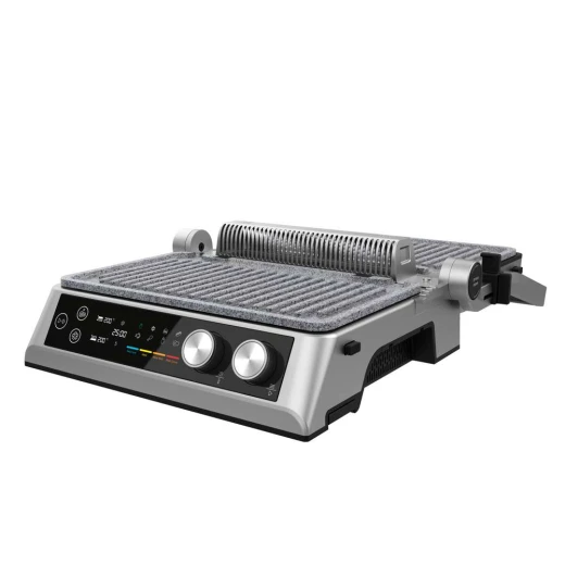 Cecotec Rock’n Grill 2000W — Electric Contact Grill, RockStone Non-Stick Coating, 180° Opening, Adjustable Floating Lid, Dual Drip Trays, Large Cooking Surface, Stainless Steel Handle - Cecotec - Image 8