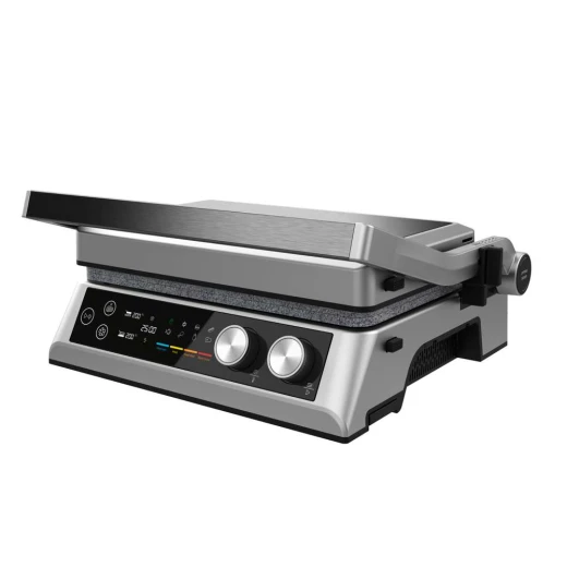 Cecotec Rock’n Grill 2000W — Electric Contact Grill, RockStone Non-Stick Coating, 180° Opening, Adjustable Floating Lid, Dual Drip Trays, Large Cooking Surface, Stainless Steel Handle Cecotec Rock’n Grill 2000W — Electric Contact Grill, RockStone Non-Stick Coating, 180° Opening, Adjustable Floating Lid, Dual Drip Trays, Large Cooking Surface, Stainless Steel Handle