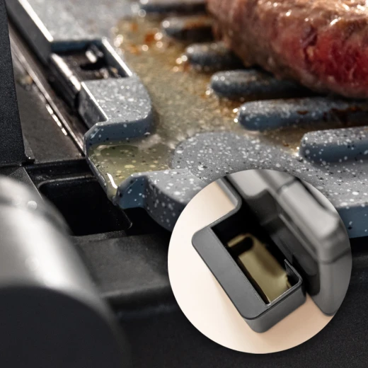 Cecotec Rock’n Grill 2000W — Electric Contact Grill, RockStone Non-Stick Coating, 180° Opening, Adjustable Floating Lid, Dual Drip Trays, Large Cooking Surface, Stainless Steel Handle - Cecotec - Image 7
