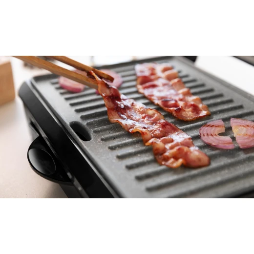 Cecotec Rock’NGrill Dark 1000 Electric Grill — 1000W, RockStone Non-Stick Coating, Floating Lid - Cecotec - Image 4