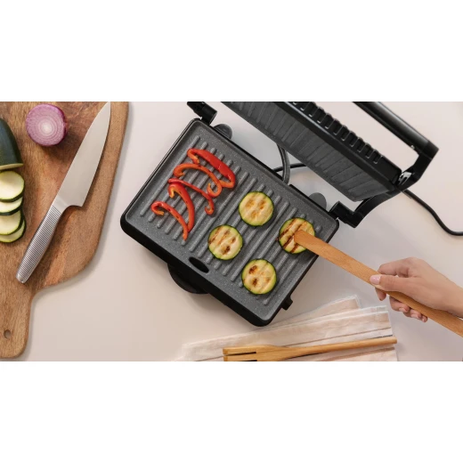Cecotec Rock’NGrill Dark 1000 Electric Grill — 1000W, RockStone Non-Stick Coating, Floating Lid - Cecotec - Image 5