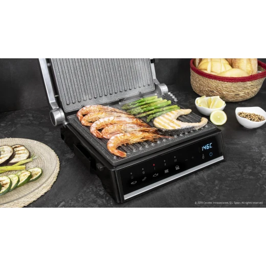 Cecotec Rock’NGrill Smart — 2000W Electric Grill, AutoCook Technology, Removable RockStone Plates, 180° Opening - Cecotec - Image 8