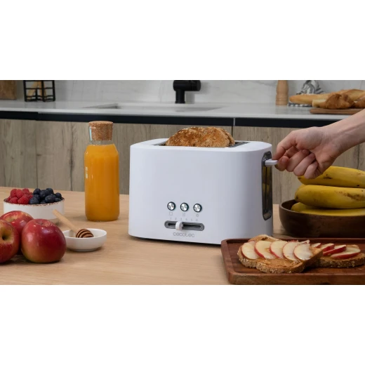 Cecotec Toast&Taste 9000 Double – Upright Toaster, 820–980W, White 2 Extra-Wide Slots | 6 Toasting Levels | Bun Warming Rack | Defrost & Reheat Functions - Cecotec - Image 3