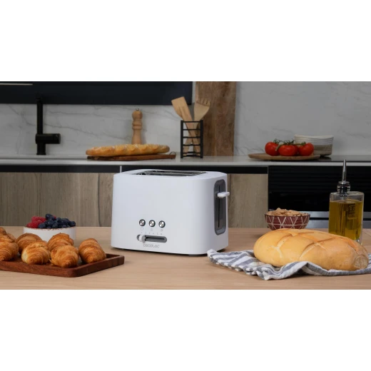 Cecotec Toast&Taste 9000 Double – Upright Toaster, 820–980W, White 2 Extra-Wide Slots | 6 Toasting Levels | Bun Warming Rack | Defrost & Reheat Functions - Cecotec - Image 7