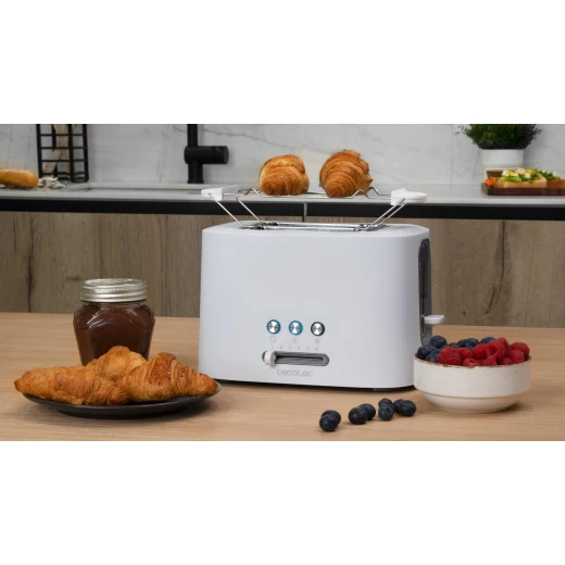 Cecotec Toast&Taste 9000 Double – Upright Toaster, 820–980W, White 2 Extra-Wide Slots | 6 Toasting Levels | Bun Warming Rack | Defrost & Reheat Functions - Cecotec - Image 9