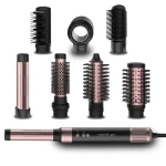 Cecotec 8-in-1 hair styling device has a power of 1400 watts, a brushless motor and Quanda technology, ceramic and ion coating, 8 attachments, 3 speeds and 3 temperature settings for professional styling. - Cecotec