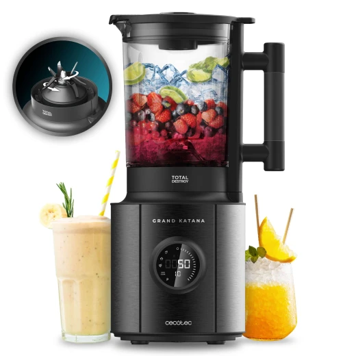 Cecotec Grand Katana 2700MAX Total Destroy Screen B High-Performance Blender with 2700 W Max Power, Total Destroy Reverse Blade Technology, 8 Black Titanium Blades, Digital Control Screen Cecotec Grand Katana 2700MAX Total Destroy Screen B High-Performance Blender with 2700 W Max Power, Total Destroy Reverse Blade Technology, 8 Black Titanium Blades, Digital Control Screen