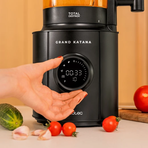 Cecotec Grand Katana 2700MAX Total Destroy Screen B High-Performance Blender with 2700 W Max Power, Total Destroy Reverse Blade Technology, 8 Black Titanium Blades, Digital Control Screen - Cecotec - Image 6