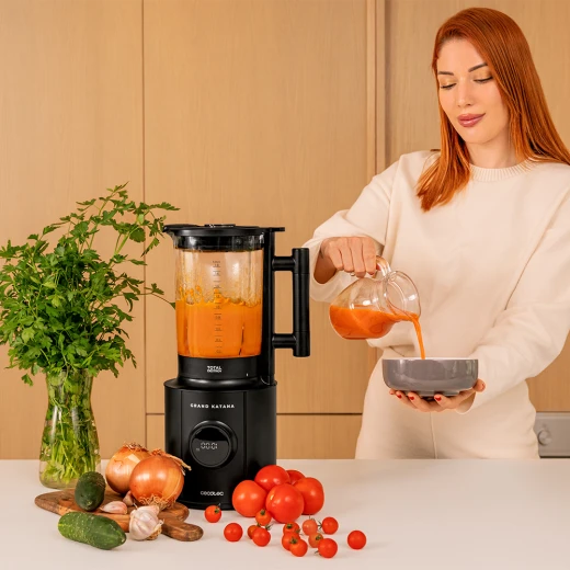 Cecotec Grand Katana 2700MAX Total Destroy Screen B High-Performance Blender with 2700 W Max Power, Total Destroy Reverse Blade Technology, 8 Black Titanium Blades, Digital Control Screen - Cecotec - Image 2