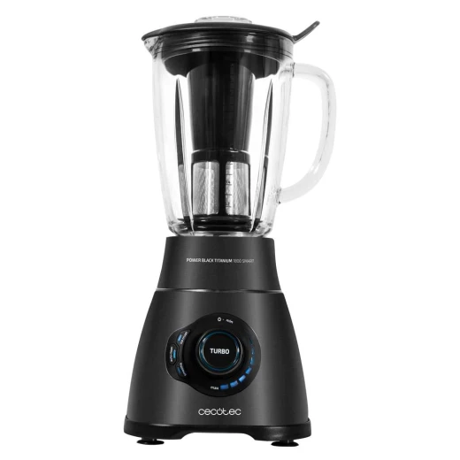 Cecotec Power Black Titanium 2500MAX Smart — American-Style Jug Blender, 2500 W Motor, 6 Black Titanium-Coated Blades, 1.8 L Heat-Resistant Glass Jar, 3 Automatic Programs (Smoothie, Ice Crush, AutoClean), Multi-Speed with Turbo, Stainless Steel Finish Cecotec Power Black Titanium 2500MAX Smart — American-Style Jug Blender, 2500 W Motor, 6 Black Titanium-Coated Blades, 1.8 L Heat-Resistant Glass Jar, 3 Automatic Programs (Smoothie, Ice Crush, AutoClean), Multi-Speed with Turbo, Stainless Steel Finish