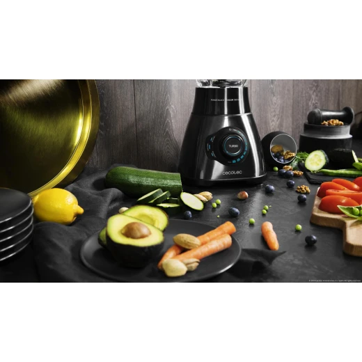 Cecotec Power Black Titanium 2500MAX Smart — American-Style Jug Blender, 2500 W Motor, 6 Black Titanium-Coated Blades, 1.8 L Heat-Resistant Glass Jar, 3 Automatic Programs (Smoothie, Ice Crush, AutoClean), Multi-Speed with Turbo, Stainless Steel Finish - Cecotec - Image 5