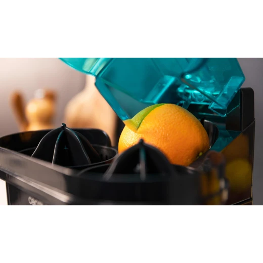 Cecotec EssentialVita Twice Black – Electric Citrus Juicer, 90W Double Squeezing Head | Built-in Citrus Cutter | 500ml Cup | Pulp Filter | Easy-Clean Design - Cecotec - Image 3