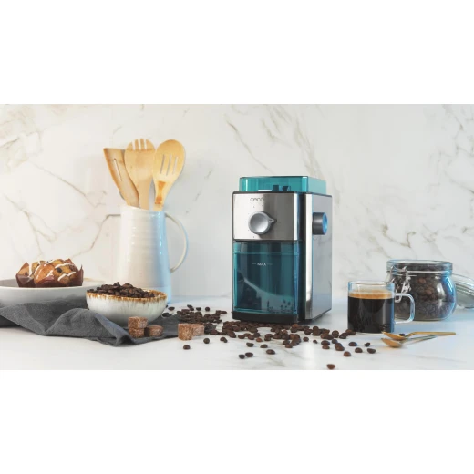 Cecotec SteelMill 2000 Adjust — 150W Electric Coffee Grinder, Stainless Steel Design, Flat Grindstone System, 17 Adjustable Grinding Levels, 250 g Bean Hopper, Ground Coffee Container, Cleaning Brush, Dishwasher-Safe Parts - Cecotec - Image 4