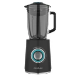 Cecotec Power Black Titanium 2000MAX Mix Go — High-Performance Jug Blender, 2000 W Motor, 6 Titanium-Coated Blades, 1.5 L Heat-Resistant Glass Jar, Turbo Function, Multi-Speed Control, Includes Sport Cup & Cooler for Smoothies and Ice Crushing - Cecotec