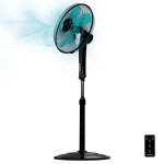 Cecotec EnergySilence 530 Power Connected Black Standing Fan, 50W Power, EnergySilence Technology, Copper Motor, 5 Blades 40 cm Diameter, Remote Control, LED Display, Timer, Adjustable Height and Tilt for Quiet Fresh Airflow - Cecotec
