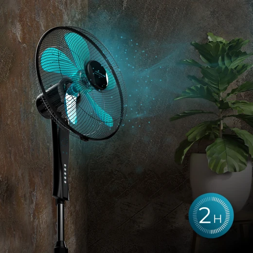 Cecotec EnergySilence 530 Power Connected Black Standing Fan, 50W Power, EnergySilence Technology, Copper Motor, 5 Blades 40 cm Diameter, Remote Control, LED Display, Timer, Adjustable Height and Tilt for Quiet Fresh Airflow - Cecotec - Image 5