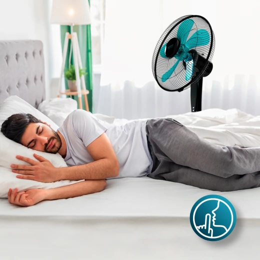 Cecotec EnergySilence 530 Power Connected Black Standing Fan, 50W Power, EnergySilence Technology, Copper Motor, 5 Blades 40 cm Diameter, Remote Control, LED Display, Timer, Adjustable Height and Tilt for Quiet Fresh Airflow - Cecotec - Image 8