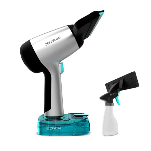 Cecotec Conga Rockstar 3700 Glass Cordless Window Cleaner 3-in-1 Spray Clean Vacuum System, 220 mm Silicone Nozzle, 50 ml Tank, Lithium Battery 30 min Runtime, Lightweight Design, Streak-Free Finish