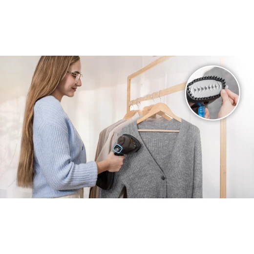 Cecotec IronHero 1800 Ultimate Garment Steamer with 1800W power, ceramic soleplate, LED touch display, two steam levels, 28 g/min continuous steam, fast 30-second heating and fabric care brush. - Cecotec - Image 9