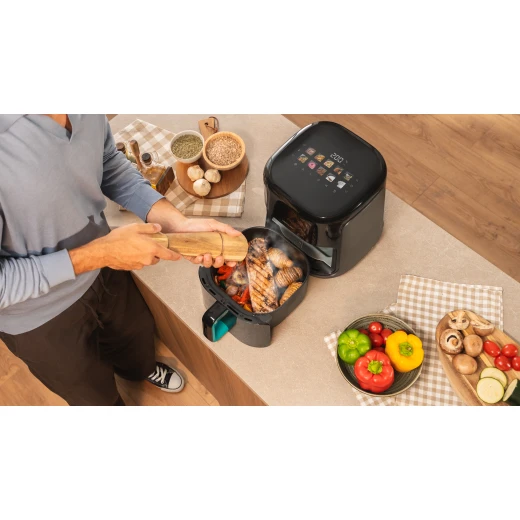 Cecotec Cecofry&Grill Smokin'Prime 6500 3-in-1 Air Fryer, Grill & Pizza Cooker 6.5L, 2200W, 3D Cooking Technology, Smoking Function and Touchscreen Control - Cecotec - Image 3