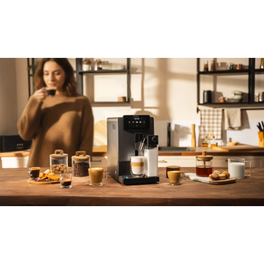 Cecotec Cremmaet Latte Art Fully Automatic Coffee Machine 1500W, 19 Bar Pressure, Thermoblock System, Built-in Conical Grinder with 5 Levels, 150g Bean Tank, 1.1L Water Tank, 400ml Milk Tank, 6 Beverages, Self-Cleaning, Customizable Settings - Cecotec - Image 7