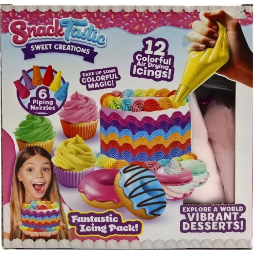 Snack Tastic Fantastic Icing Pack toy, creative icing decoration set, enhances creativity and motor skills, easy to use, suitable for ages 5+