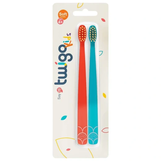Toothbrush FLP Twigo Kids Green & Yellow 2pcs – Soft Bristle Kids Toothbrush Set, Gentle Cleaning for Teeth and Gums, Comfortable Grip, Fun Colors, Ideal for Daily Oral Care, Suitable for Kids - Flipper - Image 3