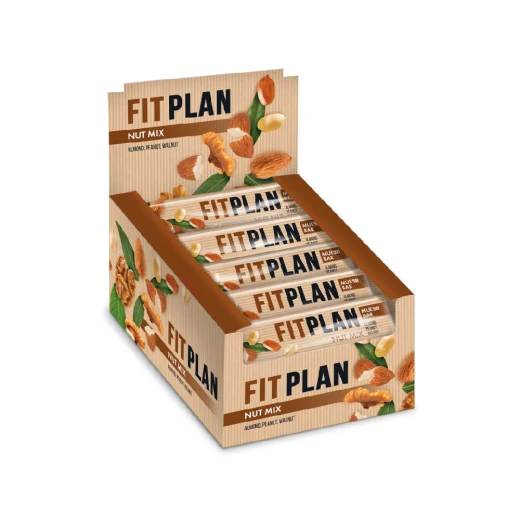 Fitplan Nut Mix Muesli Bar with Nuts & Dried Fruits & Stevia ( No Added Sugar ), 30 Bars ( One Full Box ) - FitPlan - Image 2