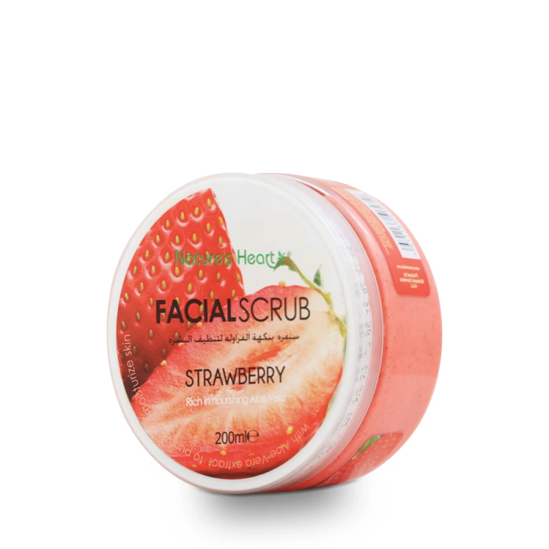 Nature's Heart Facial Scrub  (Strawberry), 200 ml - Nature's Heart
