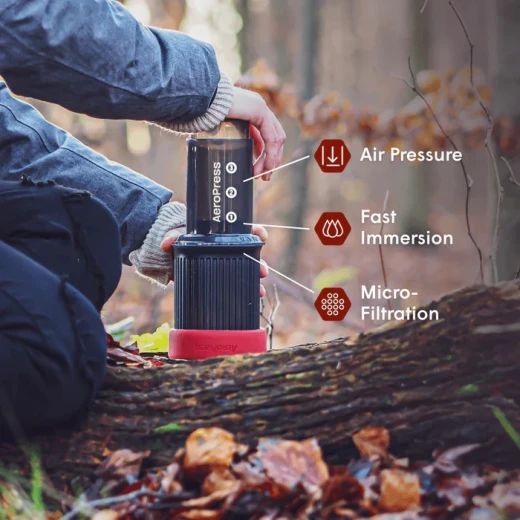 AeroPress Go, Extra Small Portable Coffee Maker Kit, Travel, Hiking & Camping, All-in-One French Press, Pour-Over & Espresso Style Manual Brewer, 2 Min Brew Makes a Less Bitter, More Flavorful Cup - AeroPress - Image 5