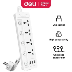 Deli ET411 Power Strip - 4 inputs - 2M