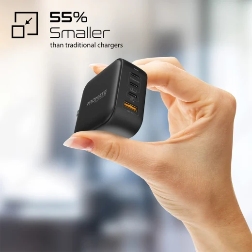 Promate GaNPort4-100PD Super-Fast 100W Dual USB-C Power Delivery Wall Charger - Promate - Image 5