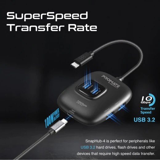 Promate Snaphub-4 10Gbps Ultra-Fast Hub - Promate - Image 3