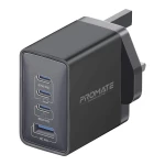 Promate GaNport4-67W, Power Delivery GaNFast Charger with Quick Charge 3.0 - Promate