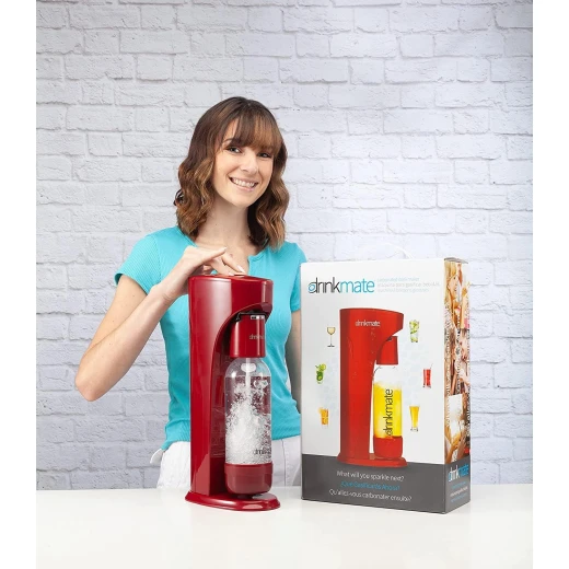 Drink Mate Soda Maker Machine Carbonated Drink Maker With CO2 Cylinder (Red) - DrinkMate - Image 2