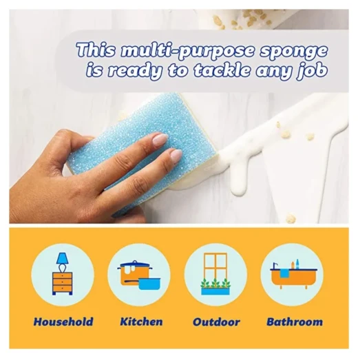 Scrub Daddy Sponge Daddy Dual-Sided Cleaning Sponge & Scrubber – Soft Sponge for Gentle Cleaning and Tough Scrubber for Stains, Durable & Versatile for Dishes and Surfaces - Scrub Daddy - Image 2