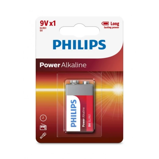 Philips Power Alkaline Batteries 9V - Pack of 1 Philips Power Alkaline Batteries 9V - Pack of 1