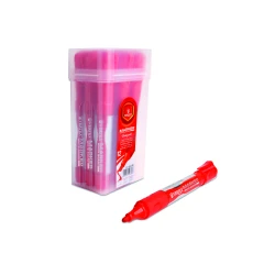 VERTEX Rechargeable Whiteboard Markers – Chisel Tip, Red (12 Pcs), Refillable and Long-Lasting Ink