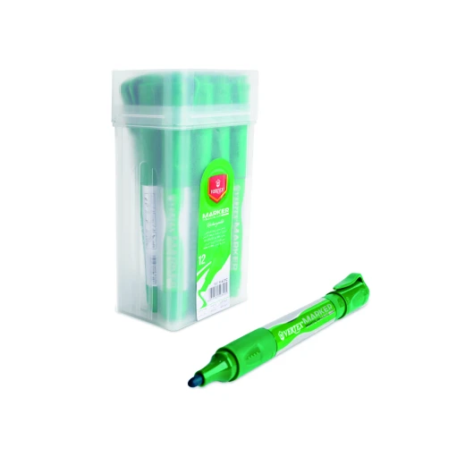 VERTEX Rechargeable Whiteboard Markers – Chisel Tip, Green (12 Pcs), Refillable and Long-Lasting Ink - Vertex - Image 2