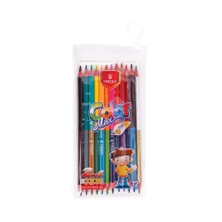 VERTEX Double-Headed 12-Color Pencil Set – 24 Colors Total, Resealable Plastic Pouch